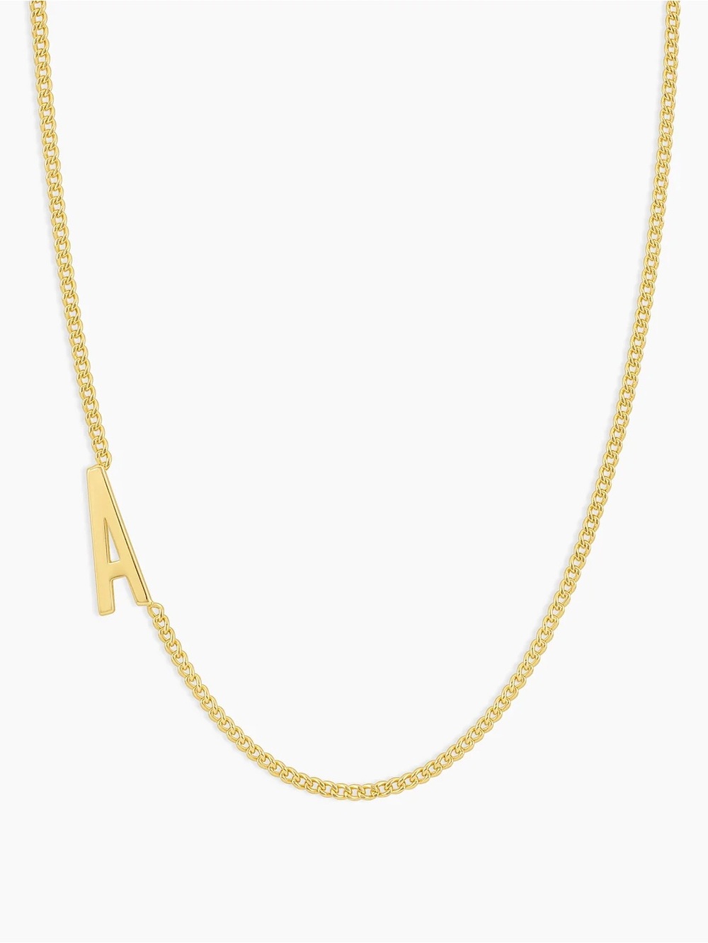 Gorgana - 18K Gold Plated Initial 'A' Pendant Necklace - Women Jewelry